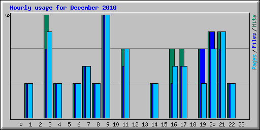 Hourly usage for December 2010