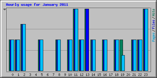 Hourly usage for January 2011