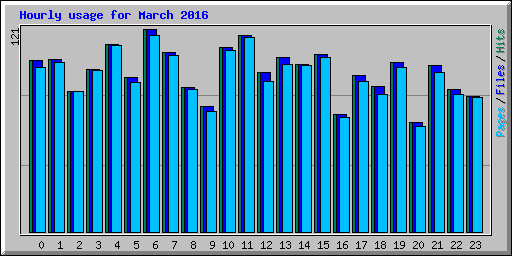 Hourly usage for March 2016