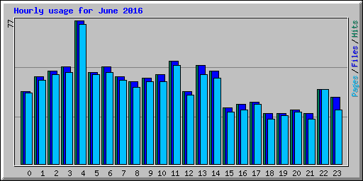 Hourly usage for June 2016