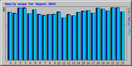 Hourly usage for August 2016